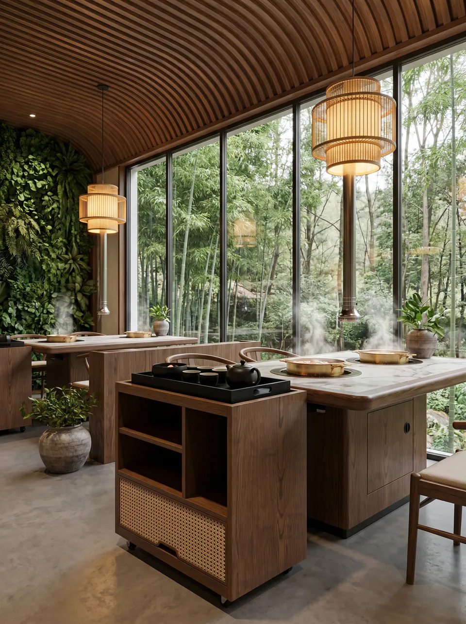 Twin-Pot Hot Pot Table